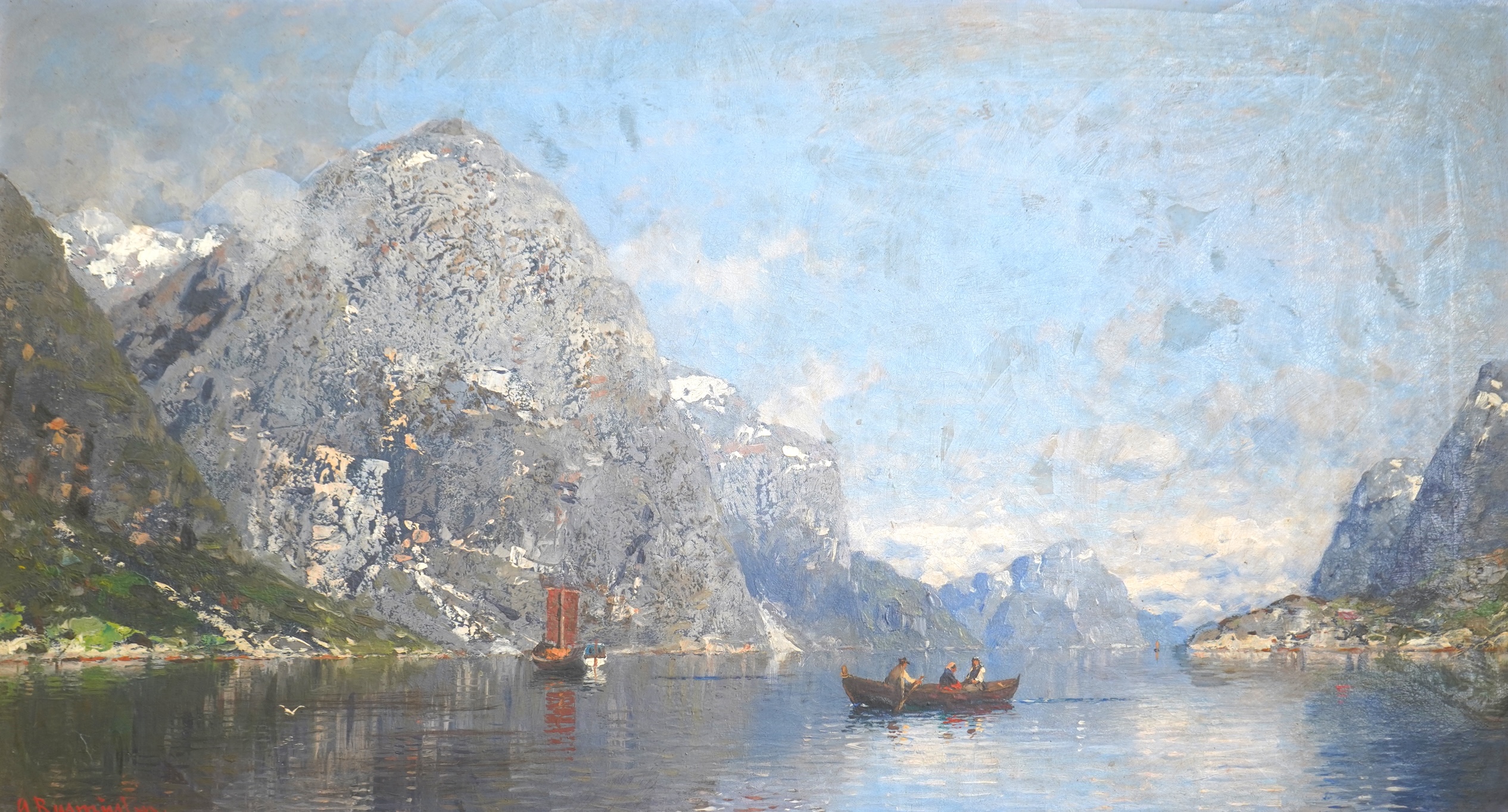 Georg Anton Rasmussen, Norwegian 1842-1914, A pair of Norwegian Fjord views